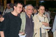 During the Workshop in Białowieża. Grzegorz Jakimowicz, Jan Sławianowski, Alina Dobrogowska, 2006