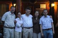 During the Workshop in Białowieża. Wojciech Dobrogowski, Aneta Sliżewska, Theodore Voronov, Alina Dobrogowska, Grzegorz Jakimowicz, 2010